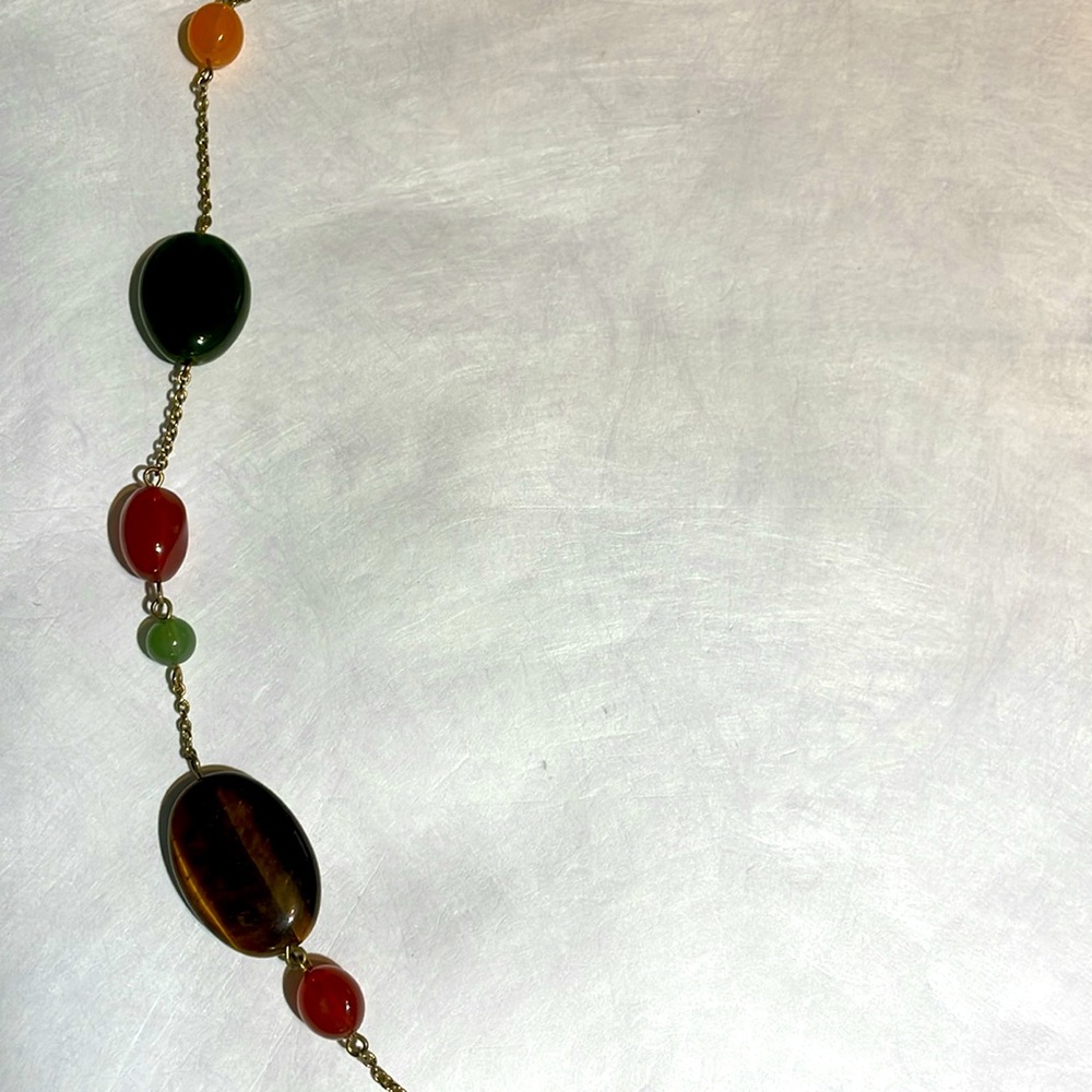 Chaps Multicolored Multistone Station Necklace, S… - image 3